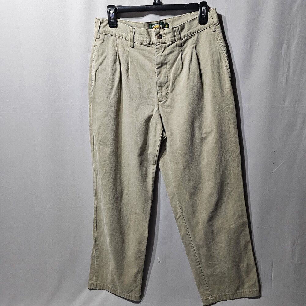 Cabelas Brown Canvas Work Pants Men's Actual Size 32 x 28 100% Cotton
